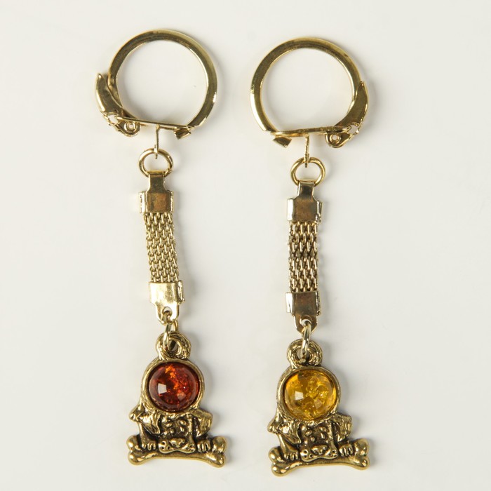 Брелок «Пёс Дружок», натуральный янтарь