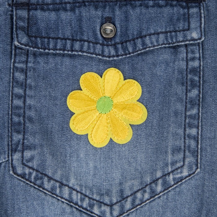 Термоаппликация "Ромашка", d=4,5см, цвет жёлтый