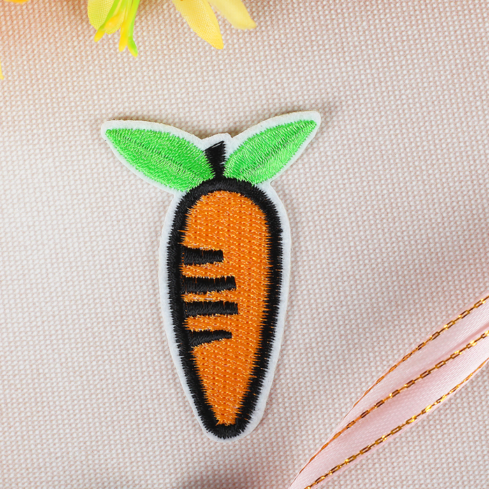 Термоаппликация "Морковка", 6*4см, цвет оранжевый