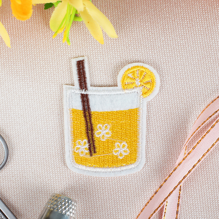 Термоаппликация "Лимонад", 4,8*4,3см, цвет жёлтый