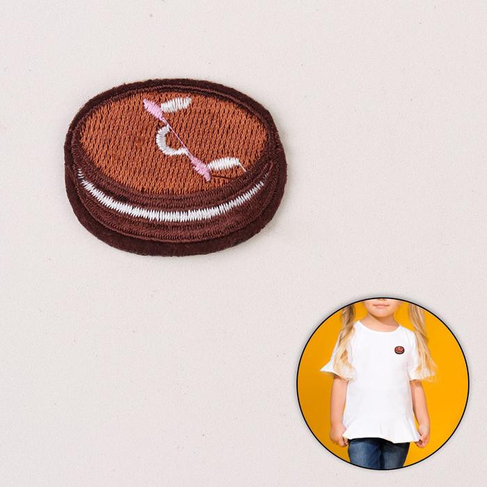 Термоаппликация "Макарунс", 4,5*3,5см, цвет коричневый