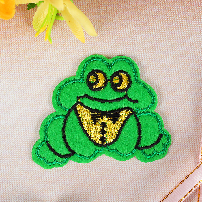 Термоаппликация "Лягушка", 6,6*5,3см, цвет зелёный