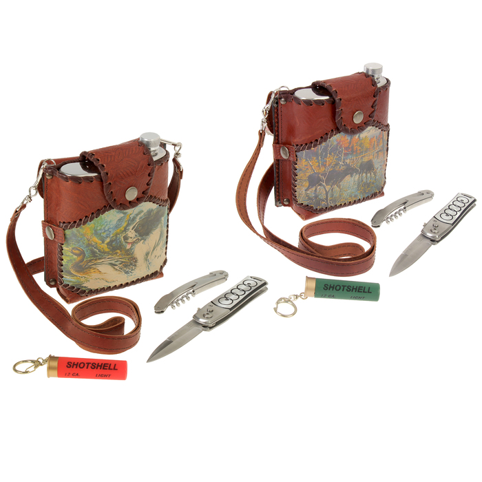 Павловская фляжка для охотника "Пилигрим 4", 0,5 л, микс картинок