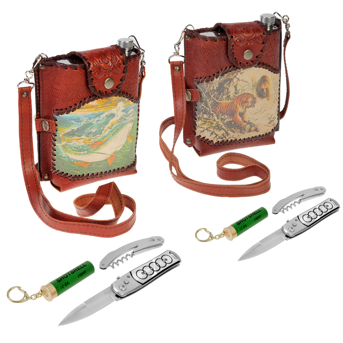 Павловская фляжка для охотника "Пилигрим 4", 0,7 л, микс картинок