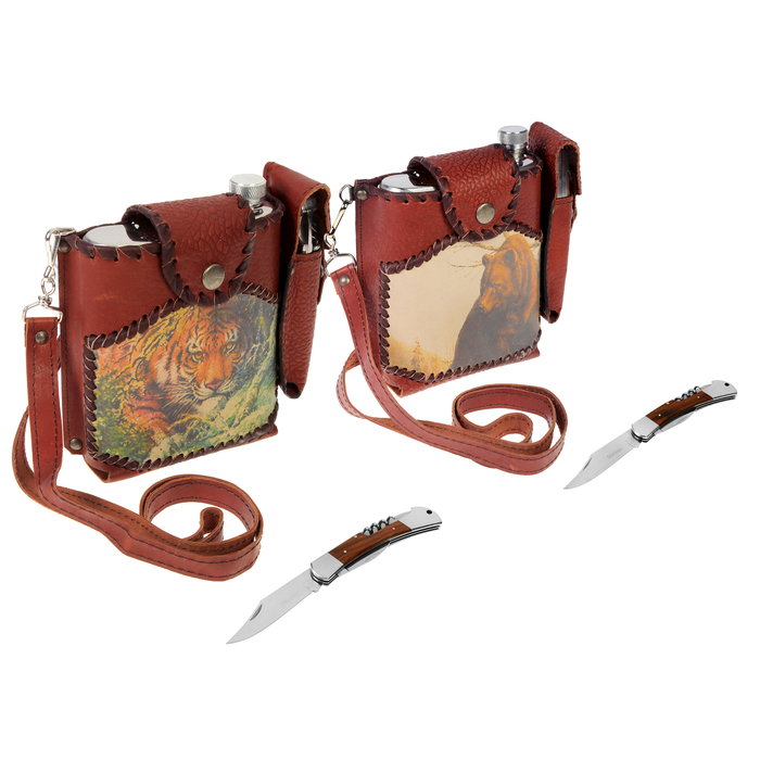 Павловская фляжка для охотника "Пилигрим 1", 0,5 л, микс картинок