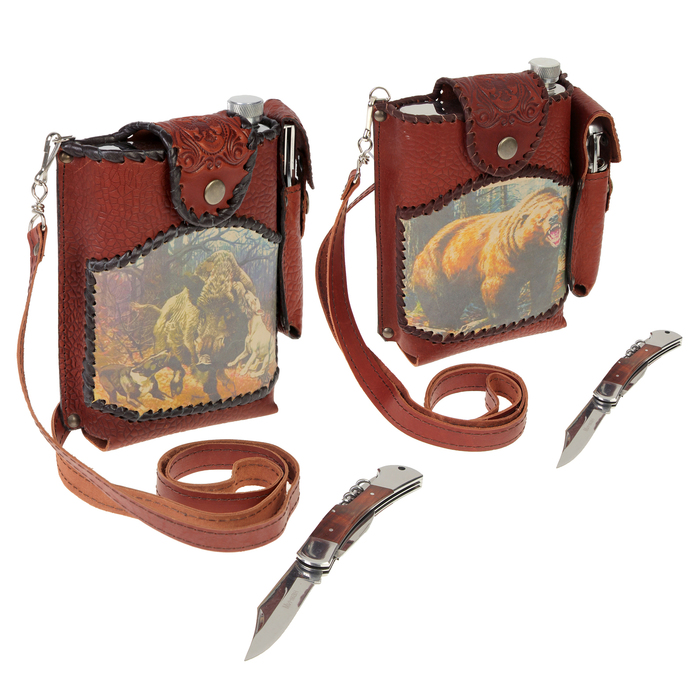 Павловская фляжка для охотника "Пилигрим 1", 0,7 л, микс картинок