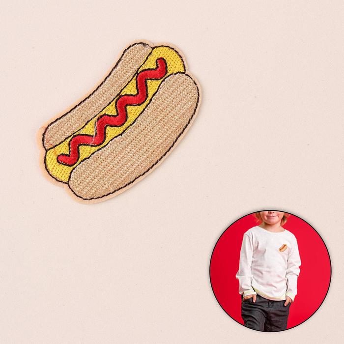Термоаппликация "Хот-дог", 6,5*3,5см