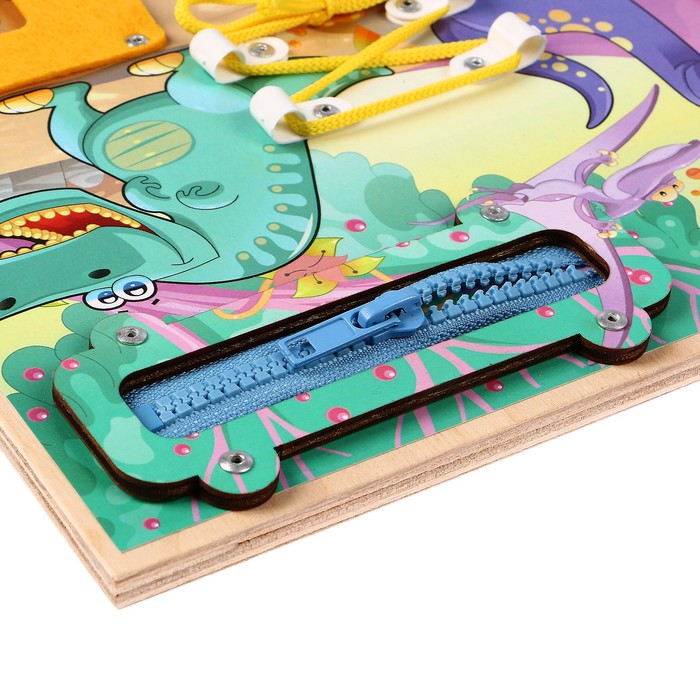 Бизиборд "Милые динозаврики" 25 х 25 см