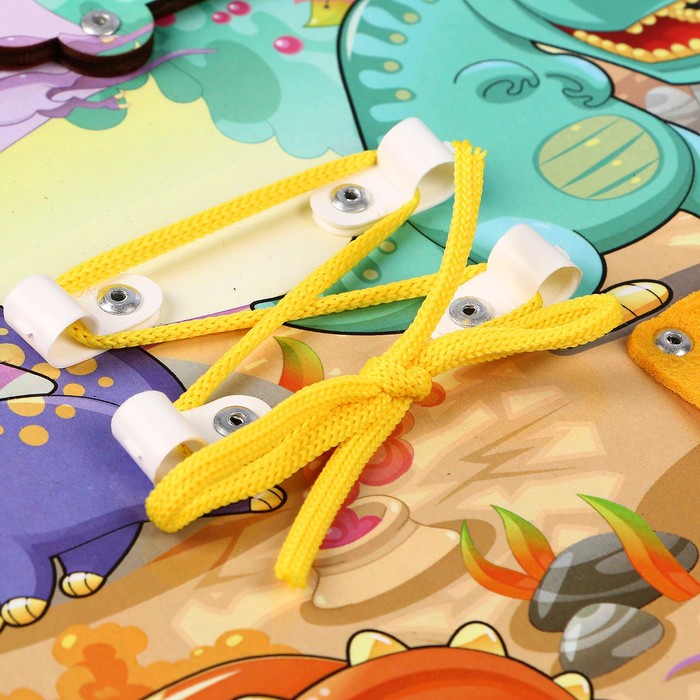 Бизиборд "Милые динозаврики" 25 х 25 см