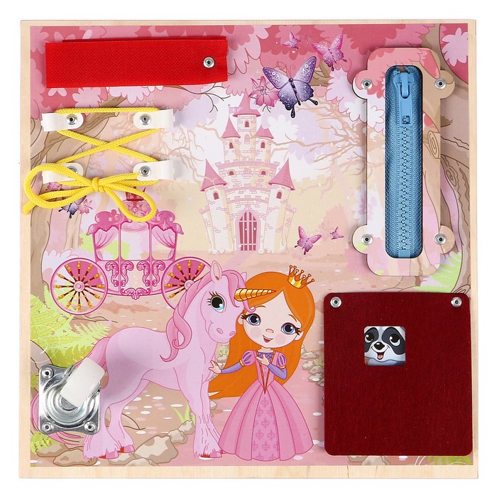 Бизиборд "Принцесса и единорог" 25 х 25 см