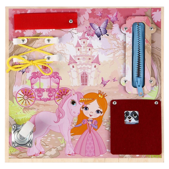 Бизиборд "Принцесса и единорог" 25 х 25 см