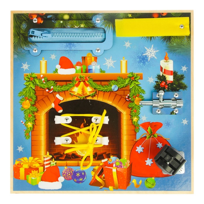 Бизиборд "Рождественский камин" 25 х 25 см