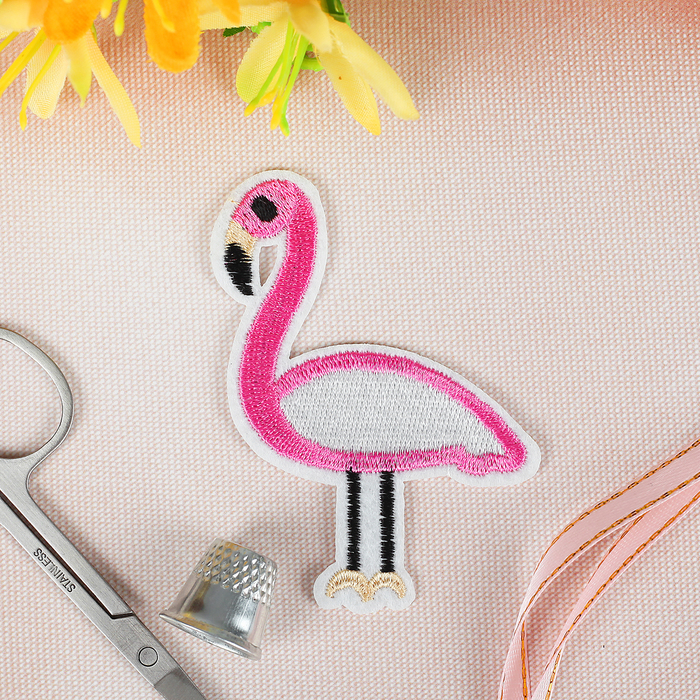 Термоаппликация "Фламинго", 7,5*5,1см, цвет розовый