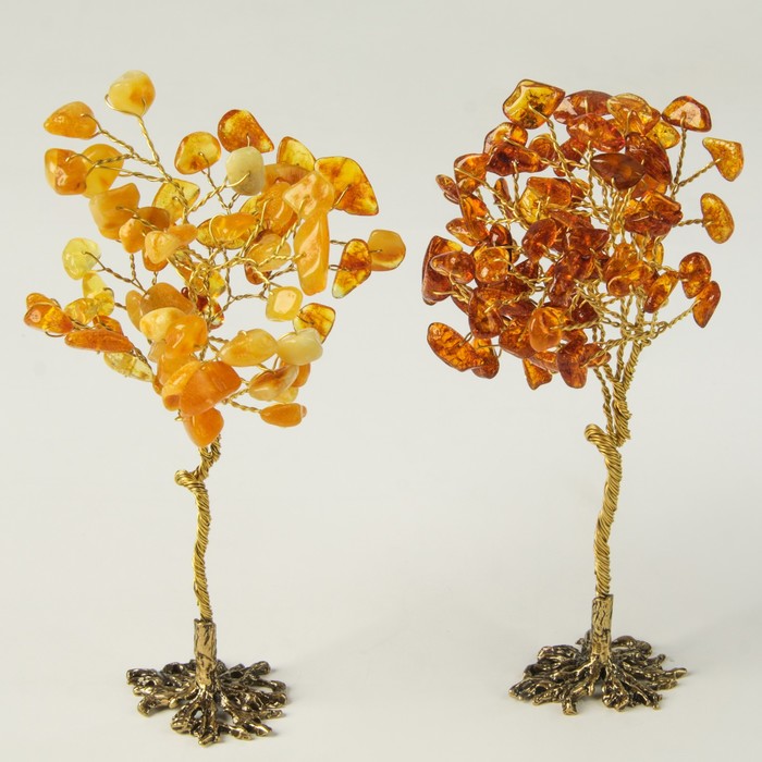 Сувенир «Дерево», малое, натуральный янтарь
