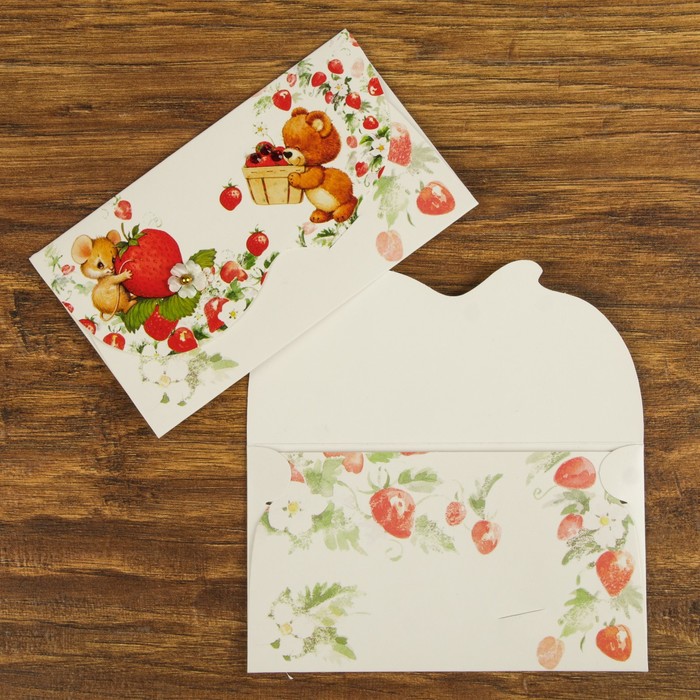 Конверт для денег "Детский" мишка, ручная работа