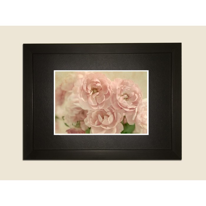 Картина в дизайнерской раме "Нежные цветки шиповника" серии Black, 40х30см