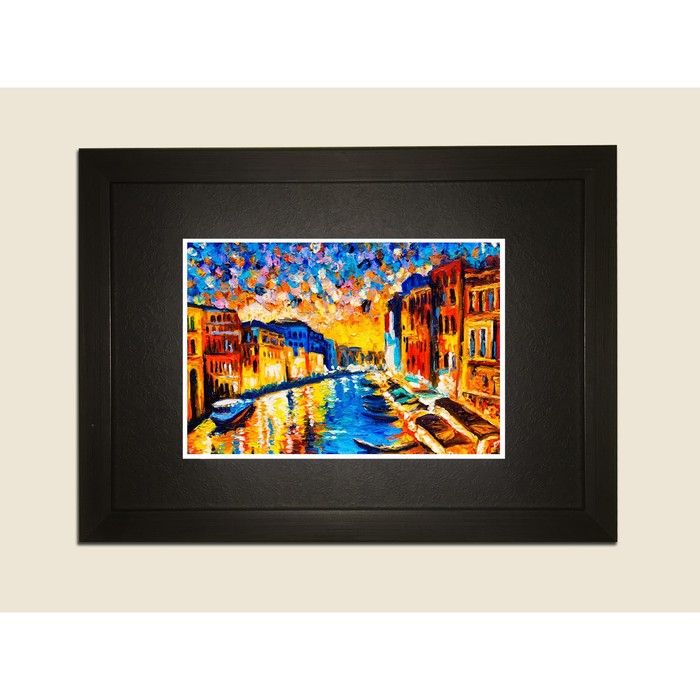 Картина в дизайнерской раме "Живописная Венеция" серии Black, 30х20см