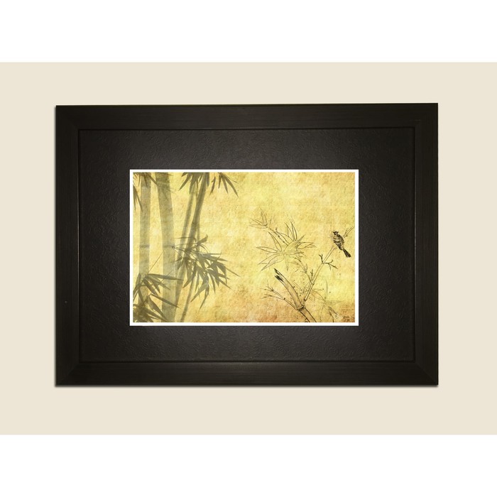Картина в дизайнерской раме "Бамбуковая роща" серии Black, 30х20см