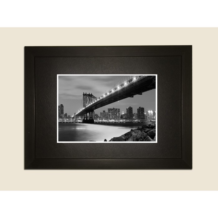 Картина в дизайнерской раме "Чёрно-белый мост в Сан-Франциско" серии Black, 40х30см
