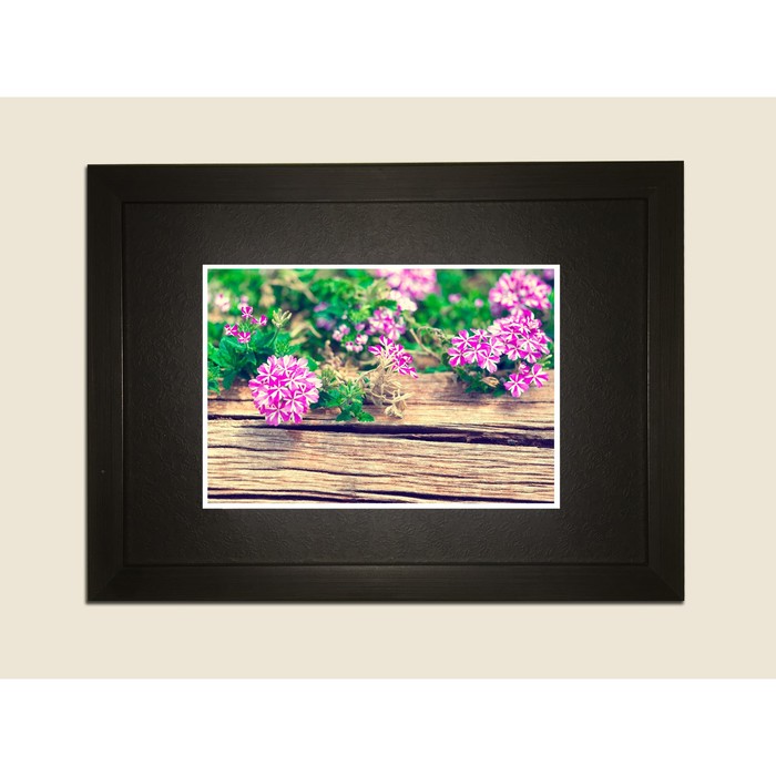 Картина в дизайнерской раме "Простые милые цветочки" серии Black, 40х30см