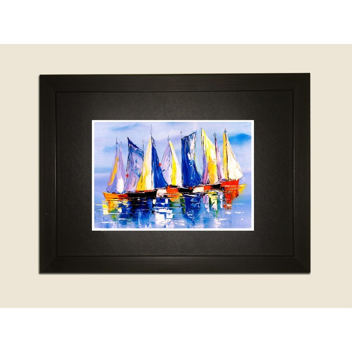 Картина в дизайнерской раме "Регата" серии Black, 30х20см