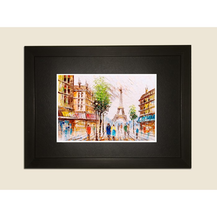 Картина в дизайнерской раме "Весна в Париже" серии Black, 30х20см