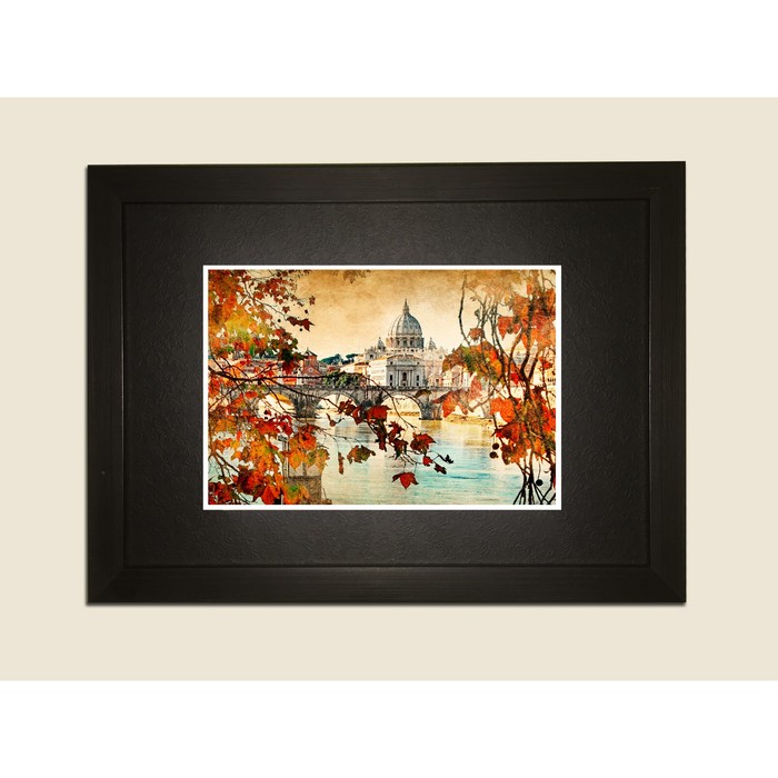 Картина в дизайнерской раме "Осенняя Венеция" серии Black, 40х30см