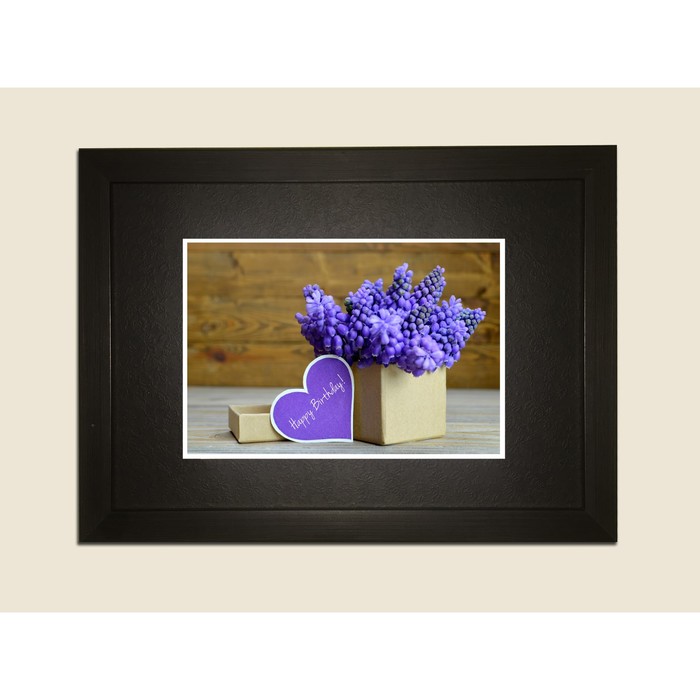 Картина в дизайнерской раме "Весеннее поздравление с днем рождения" серии Black, 40х30см