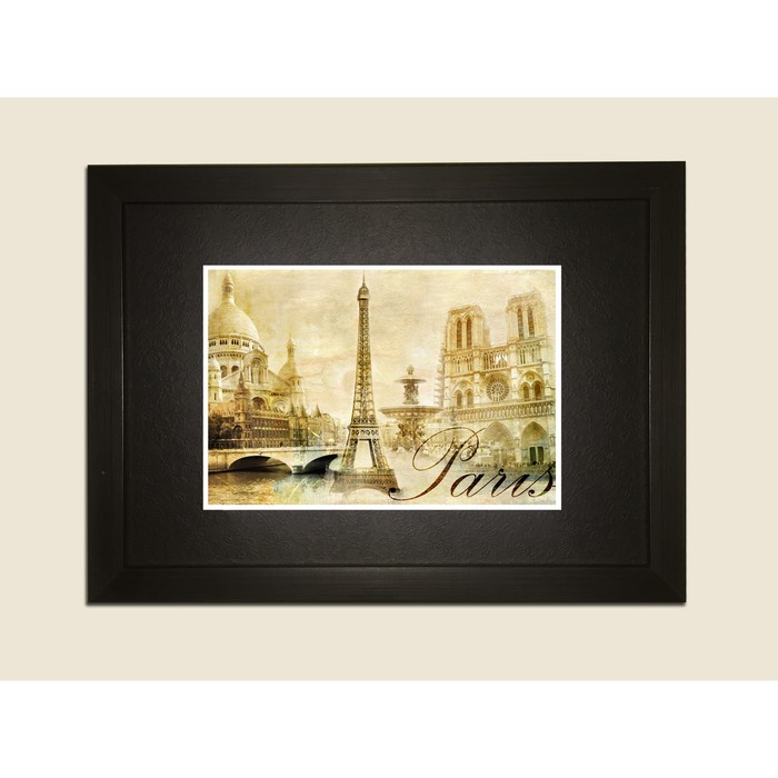Картина в дизайнерской раме "Старый красивый Париж" серии Black, 40х30см