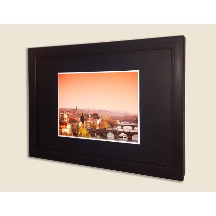 Картина в дизайнерской раме "Прага с высоты птичьего полета" серии Black, 30х20см