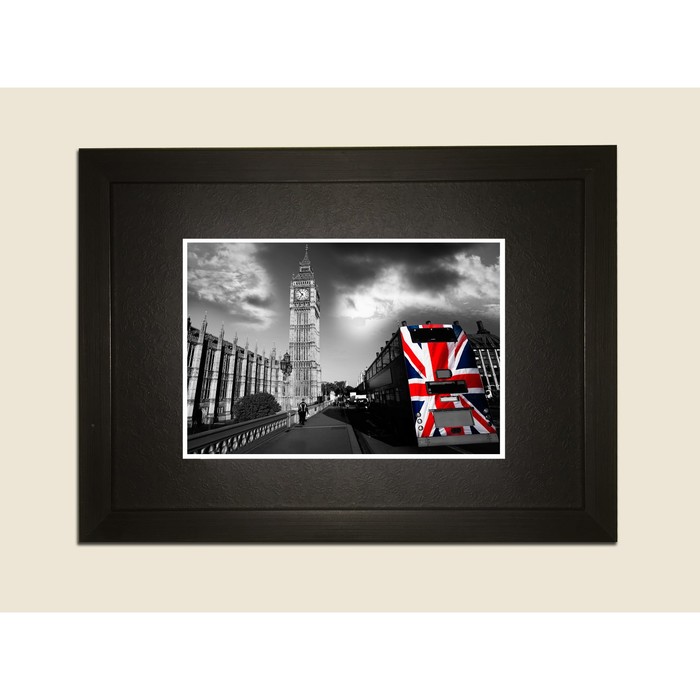 Картина в дизайнерской раме "Биг Бэн. Достопримечательность Лондона" серии Black, 30х20см