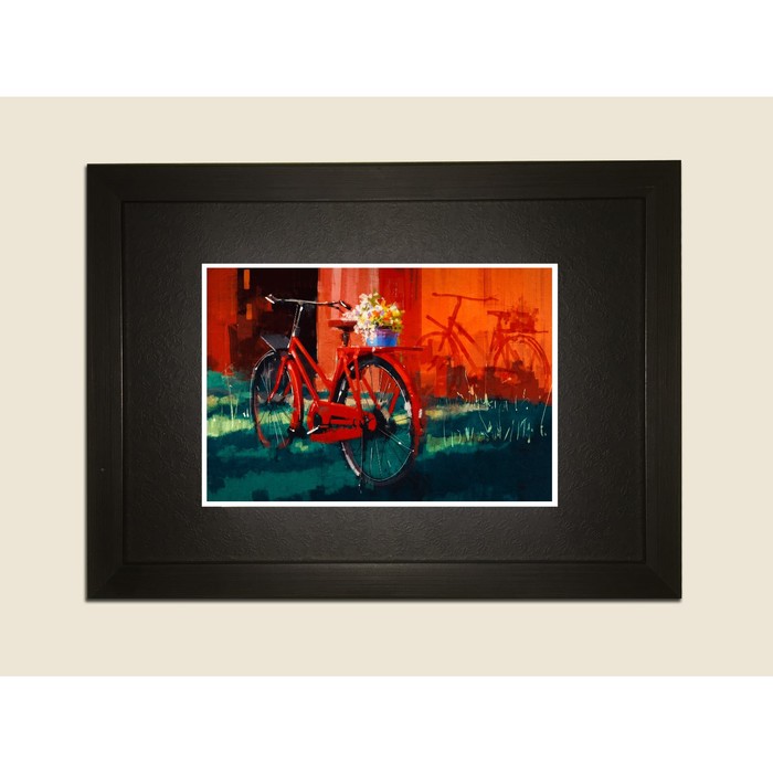 Картина в дизайнерской раме "Ретро Велосипед" серии Black, 40х30см