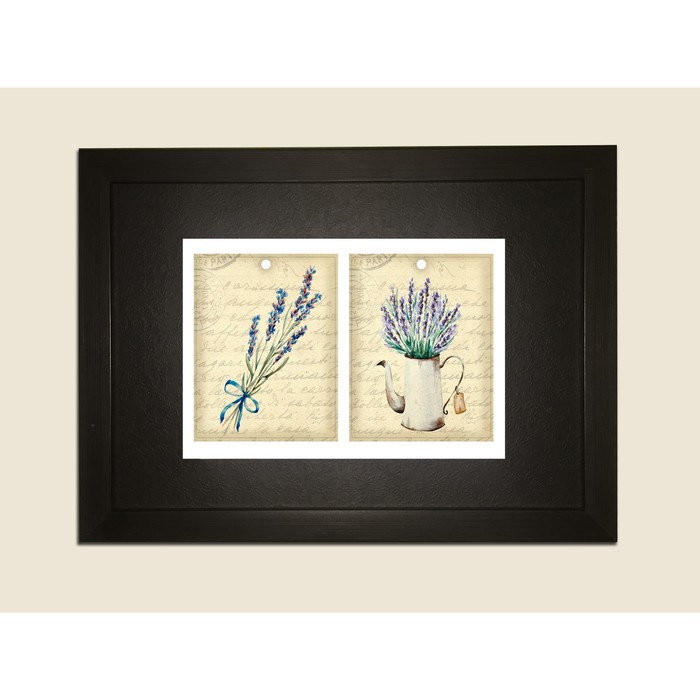 Картина в дизайнерской раме "Письмо из Прованса. Лаванда" серии Black, 40х30см
