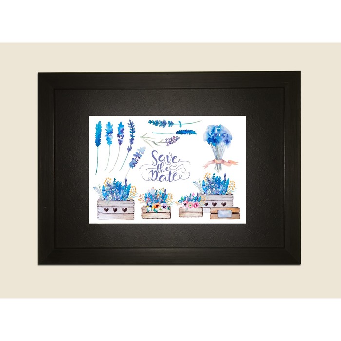 Картина в дизайнерской раме "Винтаж в французском стиле" серии Black, 40х30см