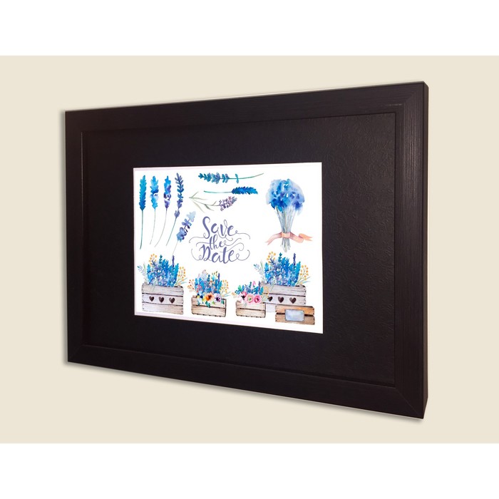 Картина в дизайнерской раме "Винтаж в французском стиле" серии Black, 40х30см