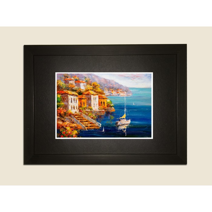 Картина в дизайнерской раме "Итальянская набережная. Живопись" серии Black, 40х30см