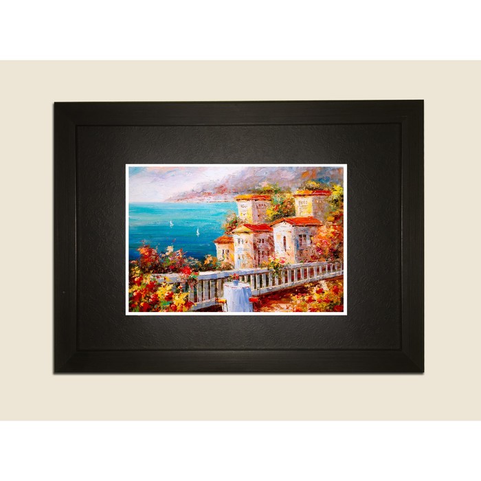 Картина в дизайнерской раме "Итальянская набережная. Живопись 2" серии Black, 40х30см