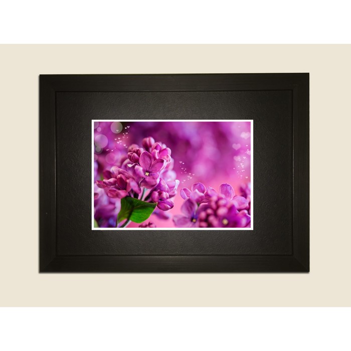 Картина в дизайнерской раме "Сирень" серии Black, 40х30см