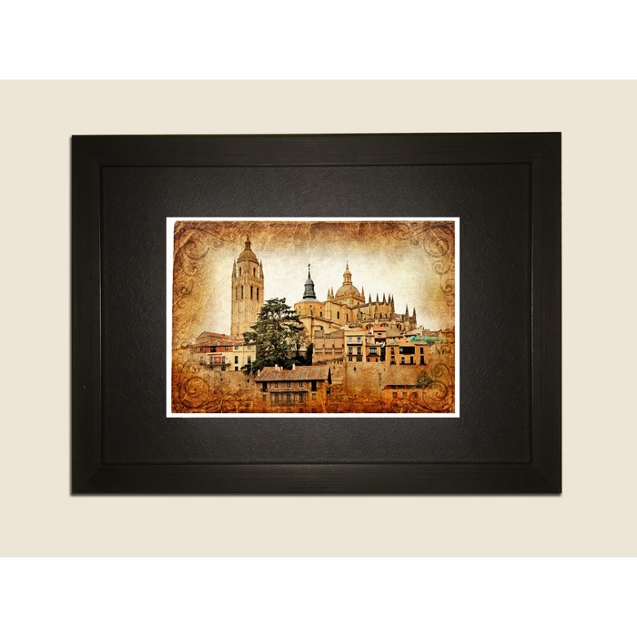 Картина в дизайнерской раме "Старинный замок" серии Black, 30х20см