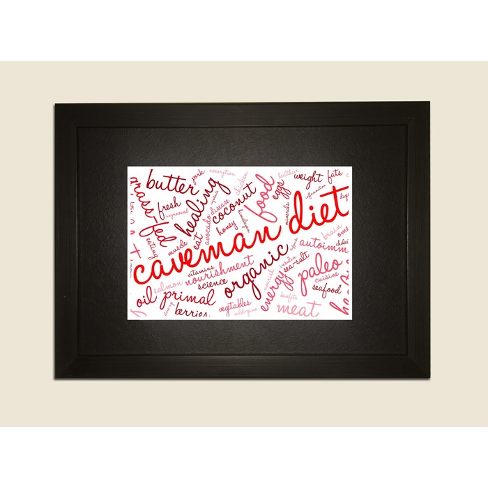 Картина в дизайнерской раме "Красные слова" серии Black, 30х20см