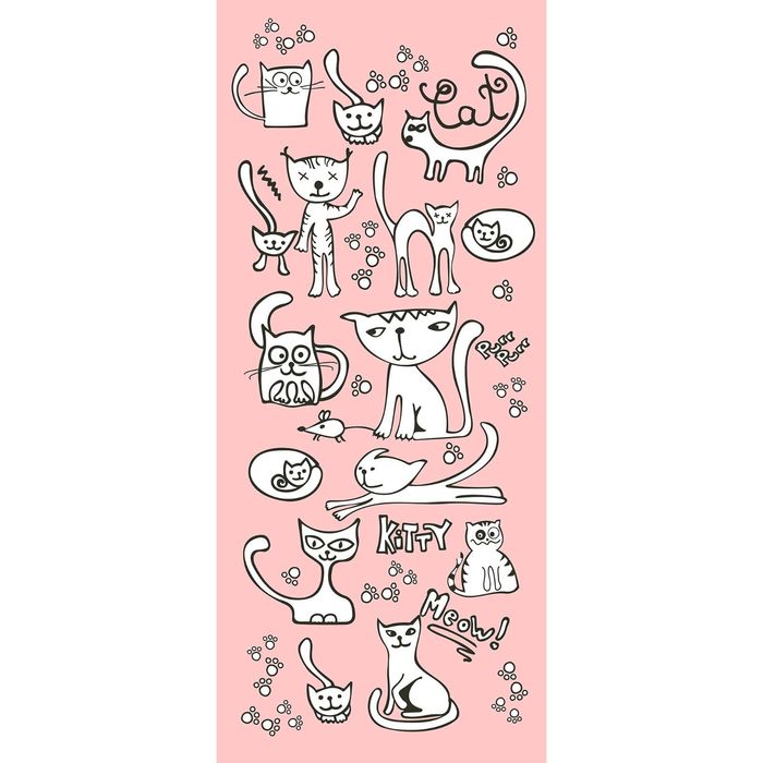 Фотообои "Без кота и жизнь не та" С-004 (1 полотно), 95x220 см