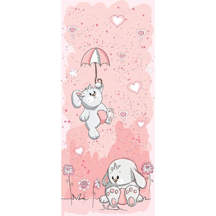 Фотообои "Веселые зайчата" С-005 (1 полотно), 95x220 см