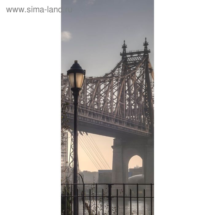 Фотообои Мост в сиреневом тумане С-018 (1 полотно), 95x220 см