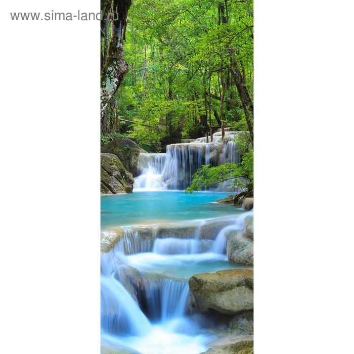 фотообои курорт в греции с 039 1 полотно 95x220 см Фотообои Водопад в лесу С-040 (1 полотно), 95x220 см