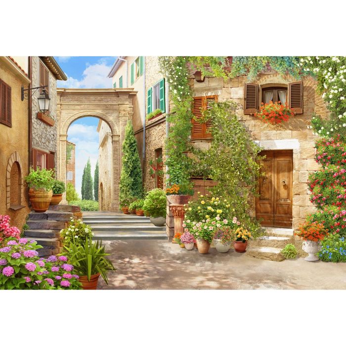Фотообои "Итальянский дворик" M 498 (4 полотна), 400х270 см