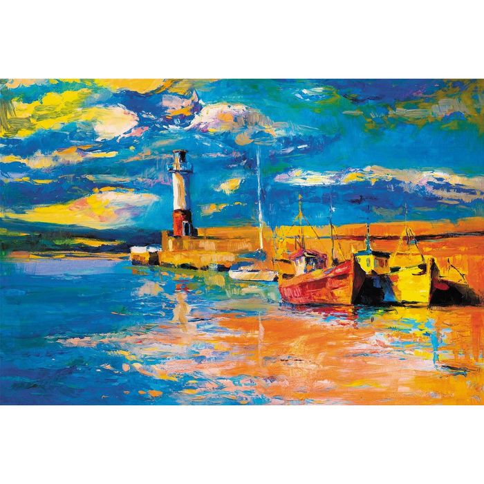 Фотообои "Маяк и корабли" M 411 (4 полотна), 400х270 см