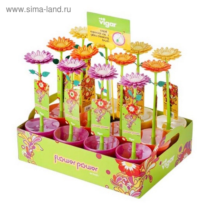 

Ёрш для посуды Flower power, цвет МИКС