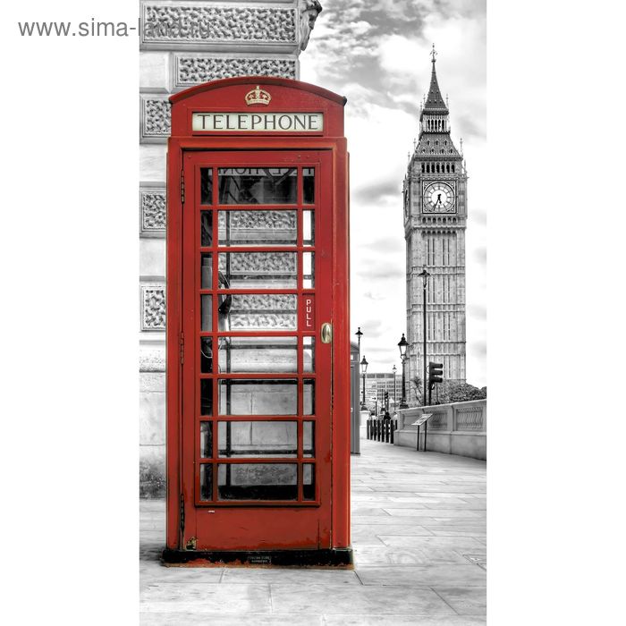 Фотообои Телефонная будка, Лондон ЧС 1-А-147 (1 полотно), 150х270 см фотообои лондон тауэрский мост 1 а 165 1 полотно 150х270 см
