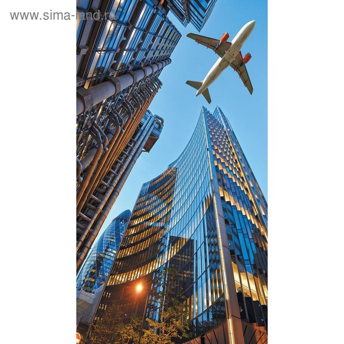 Фотообои Самолет над небоскребами 1-А-159 (1 полотно), 150х270 см фотообои над городом 1 а 137 1 полотно 150х270 см