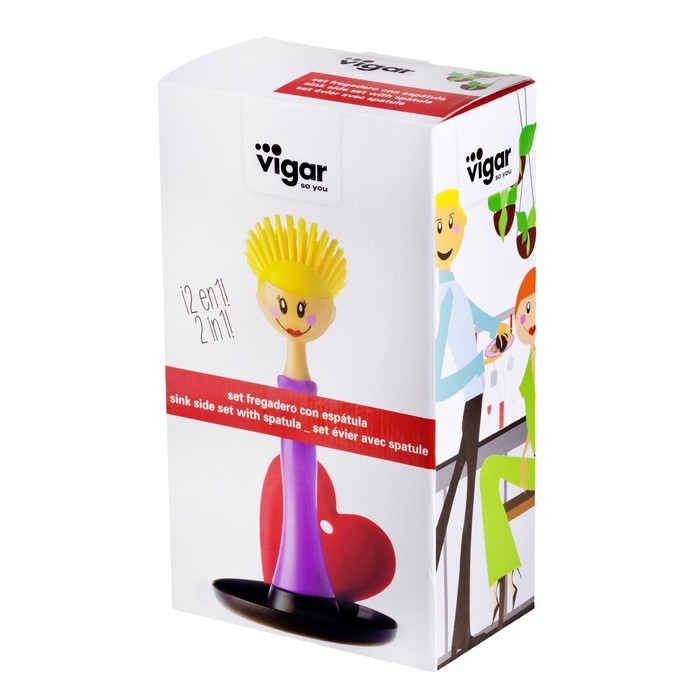 Щетка для посуды со скребком DOLLS